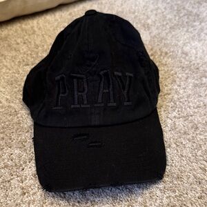 Black PRAY Embroidered Cap